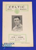 1954/55 Celtic v Rangers Div. A league match programme 18 September 1954 at Parkhead; light fold,