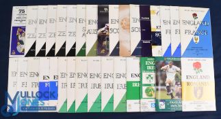 England Home/Away Rugby Programmes 1958-2000 (32): Homes v NZ 1964, 67, 73, 78 and 79; v S Africa
