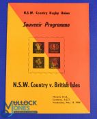 1966 British and I Lions v NSW Country Rugby Programme: Harder to find issue, colourful and