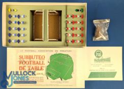 1970 Subbuteo Table Soccer Belgium Display Edition, with celluloid teams, red shirts white shorts,