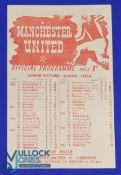 1945/46 Northern League Manchester Utd v Blackpool match programme single sheet 2 February 1946;