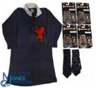 Rugby Miscellany (9): Six Jonah Lomu plastic figurines, unopened; necktie for the 1987 inaugural