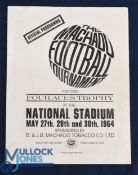 1964 Caribbean Tour: Chelsea v Wolverhampton Wanderers 4 page card match programme at the National