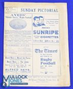 1927 England v Wales Rugby Programme: The old 'newspaper foldout' Twickenham style issue, VG