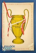 1968 Manchester Utd European Cup Champions celebration banquet menu + toasts and list of United