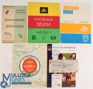 1948-92 Australia in Wales Rugby Programmes (5+tkt): 1948 v Barbarians; E Vale/Abertillery 1966;