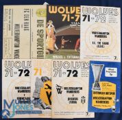 1971/72 UEFA Cup Wolverhampton Wanderers home programmes v Ferencvaros, Juventus, Academica Coimbra,