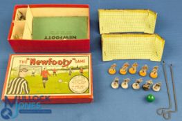 1948 Newfooty Table Soccer Boxed Set, with teams in card with weighted lead bases, red shirts and