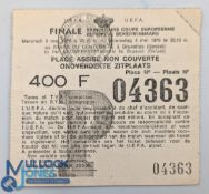 1976 ECWC Final Football Ticket: European Cup Winners Cup between Anderlecht and West Ham at the