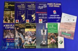1976-81/1987-91 JPS etc RFU KO Final Rugby Programmes (11): In two chunks of consecutive issues, the