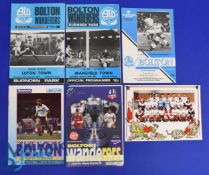 Selection of Bolton Wanderers postponed match programmes to include 1975/76 Luton Town (10 January