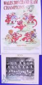 2005 Wales Grand Slam Rugby Cartoon Poster: Super, large, limited edition colour caricature/