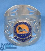 1924 Wembley silverplated British Empire Exhibition Napkin Ring, EPNS with enamelled Wembley logo