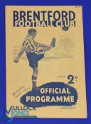1946/47 Brentford v Manchester Utd match programme 12 April 1947, tiny nof, score to team page;
