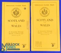1936 Scotland v Wales Rugby Programme: Usual slim 8pp Murrayfield issue, Good condition. Plus