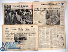 1958 Manchester United Munich Air Disaster Newspapers, 3 newspapers Empire News March 9th, 1958,