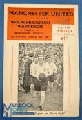 1948/49 Large souvenir match programmes (Billy Wright to cover) FAC s/f Wolverhampton Wanderers v