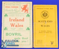 1934 Scotland, Wales and Ireland Rugby Programmes (2): Scotland v Wales, well worn, and Wales v