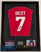 George Best Manchester United Replica signed Football No.7 Shirt, with auto mechanical signature