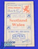 1927 Wales v Scotland Rugby Programme: Cardiff venue, usual style, good condition
