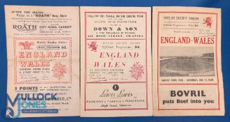 1949, 1951 and 1953 Wales v England Rugby Programmes (3): All with greater or lesser wear but v