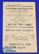 1947/48 Accrington Stanley v Rochdale Div. 3 (N) match programme 1st January 1948, 4 page; writing
