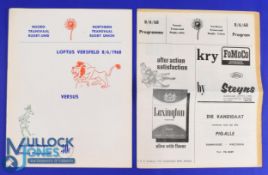 1968 British and I Lions v Northern Transvaal Rugby Programme: At Loftus Versfeld, Pretoria, 3/7/68.