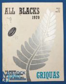 NZ 1970 at Griquas 27/6/70 Rugby Programme: Thick and very detailed, G
