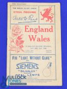1928 Wales v England Rugby Programme: Packed issue from Swansea in good order