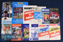 1978-2005 Wales Away Rugby Programmes (12): at Canada 1994 and 2005; at Japan 2001; at Spain (RWC