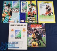 RWC 1987-1995 Rugby Programmes etc Selection (5): 1987: Official Guide, 96 colour pp, good full