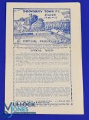 1946/47 Welsh Senior Cup Shrewsbury Town v Newport County match programme 24 April 1947 at the Gay