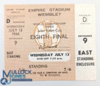 1966 World Cup 8th final Match Ticket France v Mexico 13 July 1966. Scarce, good near mint condition