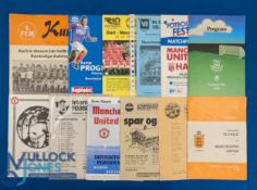 Selection of Manchester Utd away friendly match programmes to include 1972 Staevnet (Copenhagen),