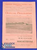 1956/57 FAC 4th round Wrexham v Manchester Utd match programme at The Racecourse 26 January 1957;