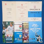 France and England etc Rugby Programmes (7): Issues from Paris or Twickers from 1986, 90, 93 and
