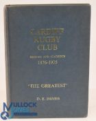 1976 Cardiff RFC 'The Greatest', Centenary History: No d/j but fine crisp hardbacked 2nd edition