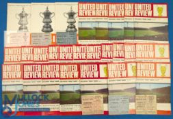 1968/69 Manchester Utd complete league season home match programmes (21) plus match tickets v