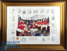 Manchester United - A Team for All Seasons - Beckett Studio. Multi signed print to commemorate the