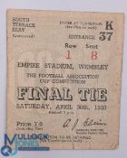 1938 FA Cup Final Preston North End V Huddersfield Town Ticket