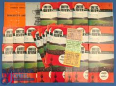1967/68 Manchester Utd league home programmes (21) less Stoke City plus Manchester City (10 February
