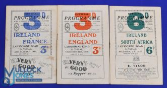Ireland Home Rugby Programmes (3): From an earlier 'Golden Era' of Irish Rugby, Dublin issues v