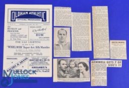 1951/52 Oldham Athletic v Chester Div. 3 (N) match programme 19 January 1952; record score 11-2,