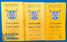 1942, 1943 and 1944 Scotland v England Rugby Programmes (3): Desirable scarcer trio of wartime