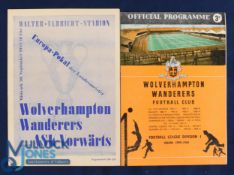 1959/60 European Cup Wolverhampton Wanderers home programme v Vorwaerts (7th October); AWAY at ASK
