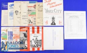 Varied selection of football programmes 1951/52 Shrewsbury Town v Walsall (friendly), 1952/53