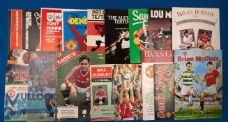 Selection of Manchester Utd player testimonial match programmes 1972 Celtic (Charlton), 1973