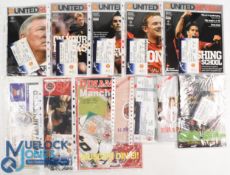 2004/2005 Manchester Utd Champions League home programmes Lyon + ticket, Dinamo Bucharest +