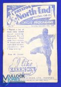 1947/48 Preston NE v Manchester Utd div. 1 match programme 27 September 1947 at Deepdale; fair/good.