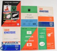 6 Countries Touring in Wales Rugby Programmes (6): Mon v Japan 73 and (U25s) v Canada 71;